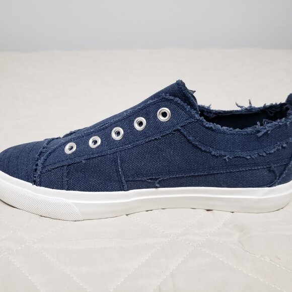 Corkys Babalu Canvas Laceless Slip-On Sneakers Navy Women's Size 8 NWT - Picture 4 of 10